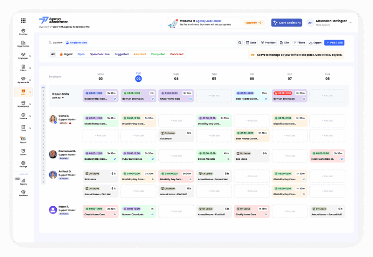 Scheduling in Agency Accelerator