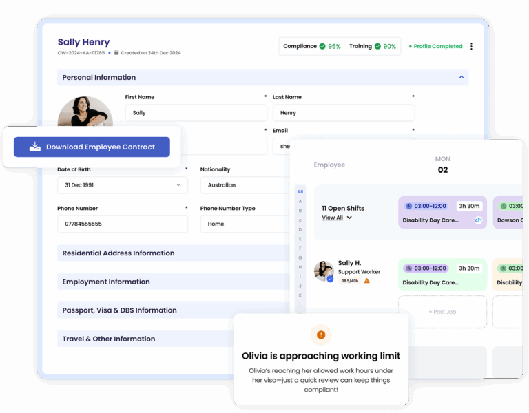 Contract and right-to-work tracking